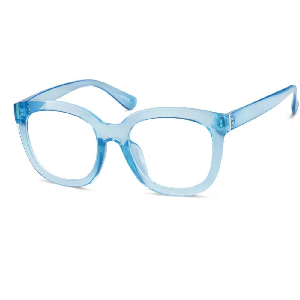 Sky Blue Square Oversized Frames (Prescription Lenses)